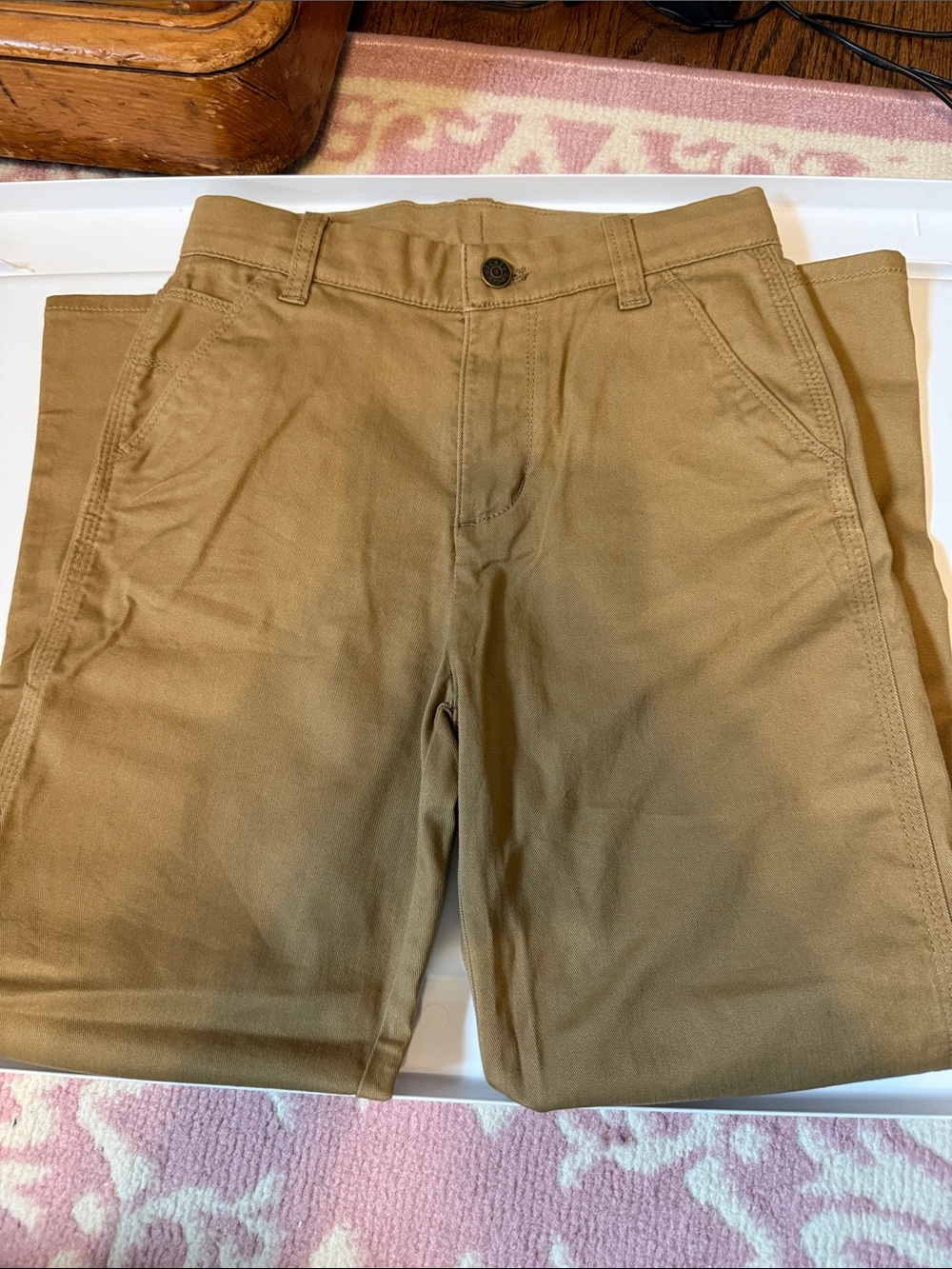 Boys crewcuts- Tan Chino Pants. Size 8. Like New.